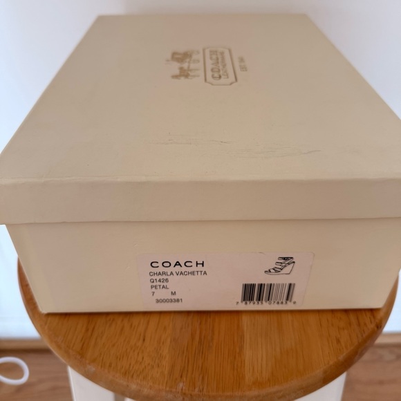 COACH Leather Chic Red Wedge Sandals - Picture 9 of 9